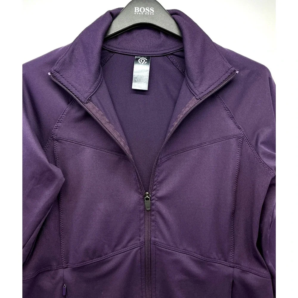Champion C9 Athletic Zip Jacket Purple Sz M Athleisure Running Thumbholes - Picture 4 of 9